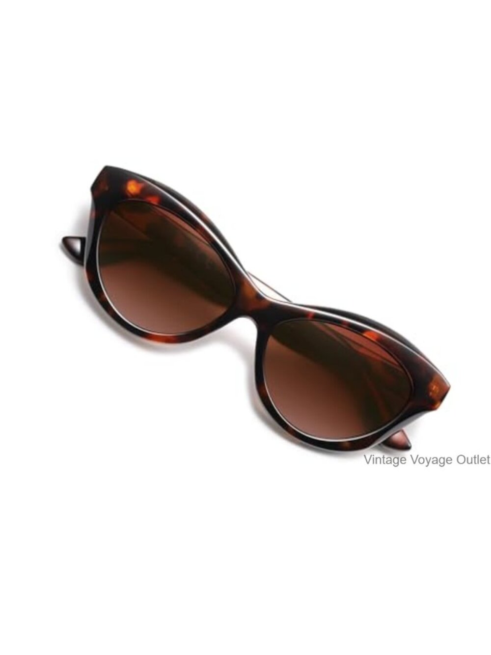 Retro Cat Eye Polarized Sunglasses Lightweight Plastic Gold Rivet
